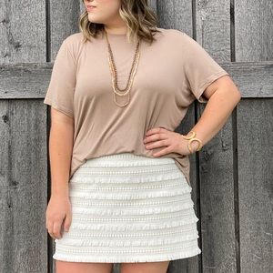 JCrew fringe/lace miniskirt!